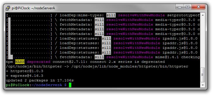 NodeJS Web Server on a Raspberry Pi